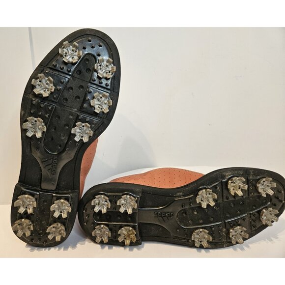 Women's Adidas Golf Shoes Size 10 Slip On White & Brown - Picture 12 of 13